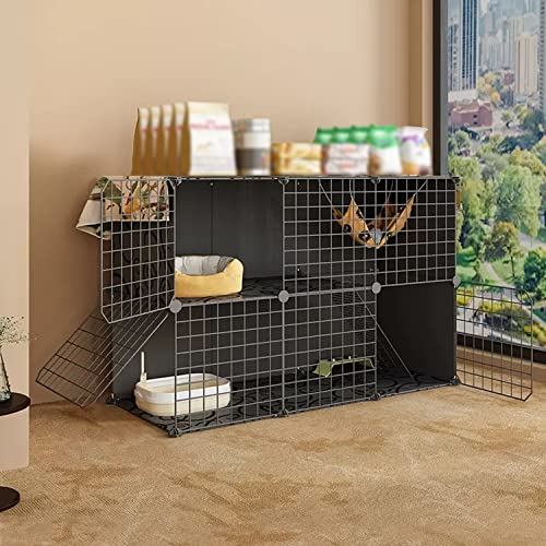 ANSNOW Katzenkäfige Für Wohnungskatzen, Großer Katzenkäfigträger, Katzenlaufstall, Katzenvilla, Katzengehege, Leicht Zu Reinigen, Mit Katzennest + Katzenhängematte + Katzentoilette + Katzennapf, Für von ANSNOW