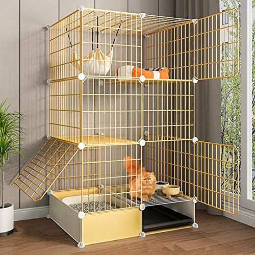 ANSNOW Katzenkäfige Indoor Aus Metall, Katzenhaus, Kleintierkäfig, Katzenhaus Outdoor Mit Katzentoilette, Geruchshemmend Und Leicht Zu Reinigen, Verschiedene Größen/72 * 47 * 124Cm-B ANSNOW Katzenkäfige Indoor Aus Metall, Katzenhaus, Kleintierkäfig, Katzenhaus Outdoor Mit Katzentoilette, Geruchshemmend Und Leicht Zu Reinigen, Verschiedene Größen/72 * 47 * 124Cm-B von ANSNOW