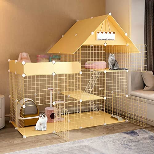 ANSNOW Katzenkäfigträger, Große 3-Stöckige Katzenhütten, Diy-Katzenlaufstall Für Kleintiere Im Innenbereich, Große Katzenkäfige Für Den Innenbereich Mit Katzentoilette, Mit Katzenbett + Hängematte, ANSNOW Katzenkäfigträger, Große 3-Stöckige Katzenhütten, Diy-Katzenlaufstall Für Kleintiere Im Innenbereich, Große Katzenkäfige Für Den Innenbereich Mit Katzentoilette, Mit Katzenbett + Hängematte, von ANSNOW