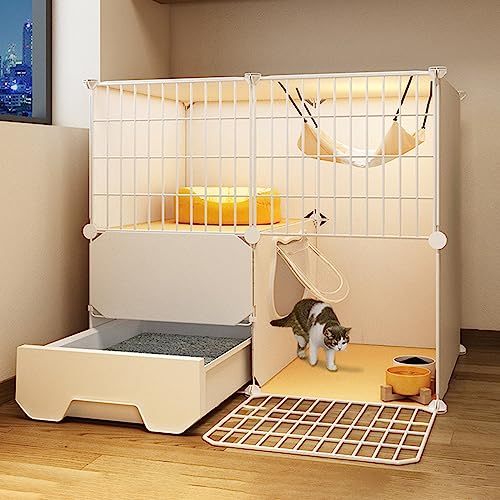 ANSNOW Katzenlaufstall, Abnehmbarer Metallzwinger, Katzenkisten Für Hauskatzen, Zusammengebaute Katzengehege, Katzenvilla Mit Katzentoilette/29,5" L * 15,3" B * 28,7" H ANSNOW Katzenlaufstall, Abnehmbarer Metallzwinger, Katzenkisten Für Hauskatzen, Zusammengebaute Katzengehege, Katzenvilla Mit Katzentoilette/29,5" L * 15,3" B * 28,7" H von ANSNOW