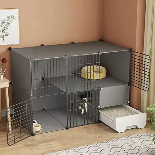 ANSNOW Katzenlaufstall, Großer Katzenkäfig, Katzenkäfige Für Hauskatzen, Katzenkäfig Mit Katzentoilette, Mit Katzenstreuschaufel + Katzennest + Automatischem Aufbewahrungs-Katzennapf + Leiter, Leich ANSNOW Katzenlaufstall, Großer Katzenkäfig, Katzenkäfige Für Hauskatzen, Katzenkäfig Mit Katzentoilette, Mit Katzenstreuschaufel + Katzennest + Automatischem Aufbewahrungs-Katzennapf + Leiter, Leich von ANSNOW