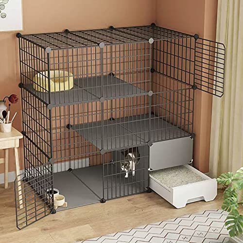 ANSNOW Katzenlaufstall, Großer Katzenkäfig, Katzenkäfige Für Hauskatzen, Katzenkäfig Mit Katzentoilette, Mit Katzenstreuschaufel + Katzennest + Automatischem Aufbewahrungs-Katzennapf + Leiter, Leich ANSNOW Katzenlaufstall, Großer Katzenkäfig, Katzenkäfige Für Hauskatzen, Katzenkäfig Mit Katzentoilette, Mit Katzenstreuschaufel + Katzennest + Automatischem Aufbewahrungs-Katzennapf + Leiter, Leich von ANSNOW