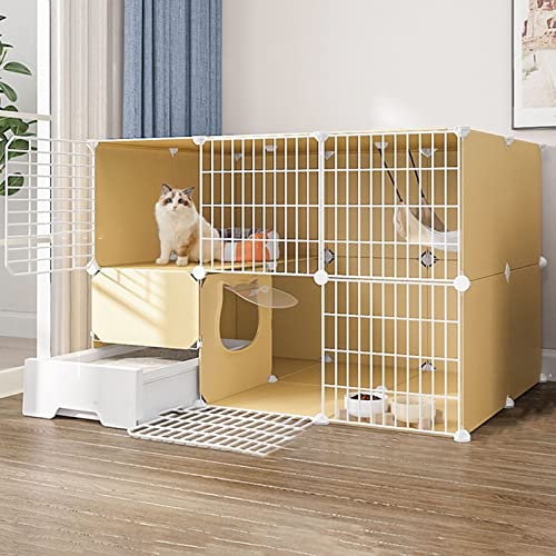 ANSNOW Katzenlaufstall, Katzenhütten Für Hauskatzen, Katzengehege Im Freien, Katzenkäfige Für Den Innenbereich, Groß, 3-Stöckig, Mit Tür Und Geschlossener Katzentoilette, Verwendung Für Kätzchen, Ha ANSNOW Katzenlaufstall, Katzenhütten Für Hauskatzen, Katzengehege Im Freien, Katzenkäfige Für Den Innenbereich, Groß, 3-Stöckig, Mit Tür Und Geschlossener Katzentoilette, Verwendung Für Kätzchen, Ha von ANSNOW