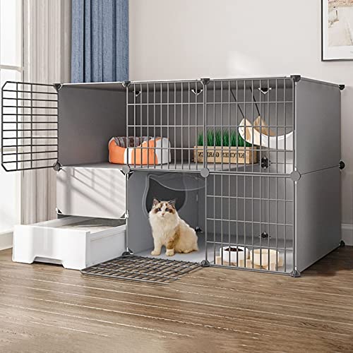 ANSNOW Katzenlaufstall, Katzenhütten Für Hauskatzen, Katzengehege Im Freien, Katzenkäfige Für Den Innenbereich, Groß, 3-Stöckig, Mit Tür Und Geschlossener Katzentoilette, Verwendung Für Kätzchen, Ha ANSNOW Katzenlaufstall, Katzenhütten Für Hauskatzen, Katzengehege Im Freien, Katzenkäfige Für Den Innenbereich, Groß, 3-Stöckig, Mit Tür Und Geschlossener Katzentoilette, Verwendung Für Kätzchen, Ha von ANSNOW
