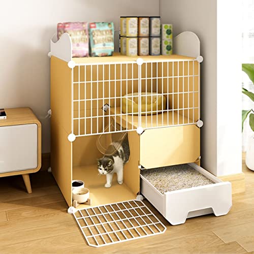 ANSNOW Katzenlaufstall, Katzenkäfig Für Den Innenbereich Mit Katzentoilette, 2-Stöckiger Katzenkäfig Für Den Innenbereich, Groß, Zusammenklappbarer Katzenkäfig, Haustierkäfige Für Katzen, Diy-Katzen ANSNOW Katzenlaufstall, Katzenkäfig Für Den Innenbereich Mit Katzentoilette, 2-Stöckiger Katzenkäfig Für Den Innenbereich, Groß, Zusammenklappbarer Katzenkäfig, Haustierkäfige Für Katzen, Diy-Katzen von ANSNOW