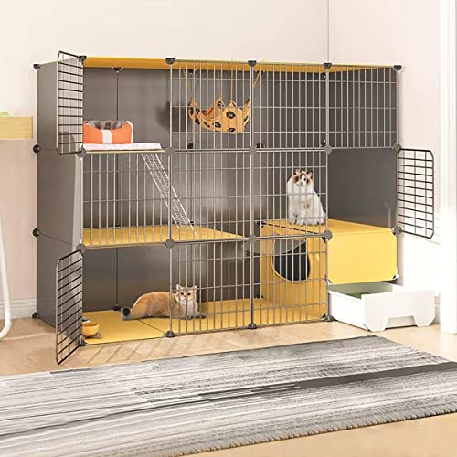 ANSNOW Katzenlaufstall, Katzenkäfig Für Den Innenbereich Mit Katzentoilette, 3-Stöckiger Katzenkäfig, Großes DIY-Katzengehege, Haustierkäfige Für Katzen, Haustierlaufstall, DIY-Katzenkäfig-Laufstall ANSNOW Katzenlaufstall, Katzenkäfig Für Den Innenbereich Mit Katzentoilette, 3-Stöckiger Katzenkäfig, Großes DIY-Katzengehege, Haustierkäfige Für Katzen, Haustierlaufstall, DIY-Katzenkäfig-Laufstall von ANSNOW