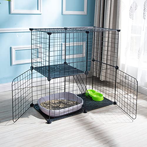 ANSNOW Katzenlaufstall, Katzenkäfige, Haustierkäfige Für Katzen, 2-Stöckiges Katzenhaus, Katzenkäfig Mit Katzentoilette, Katzenkäfig-Hängematte, Kostenloser Installationsclip ANSNOW Katzenlaufstall, Katzenkäfige, Haustierkäfige Für Katzen, 2-Stöckiges Katzenhaus, Katzenkäfig Mit Katzentoilette, Katzenkäfig-Hängematte, Kostenloser Installationsclip von ANSNOW