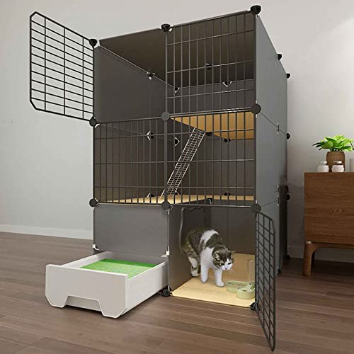 ANSNOW Katzenvilla Für Den Innenbereich Mit Geschlossener Katzentoilette, Laufstall Für Katzen, Katzenkäfig Für Den Innenbereich, Metall Und Abs-Kunststoff, Ultrabreite Plattform, Einfach Zu Montier ANSNOW Katzenvilla Für Den Innenbereich Mit Geschlossener Katzentoilette, Laufstall Für Katzen, Katzenkäfig Für Den Innenbereich, Metall Und Abs-Kunststoff, Ultrabreite Plattform, Einfach Zu Montier von ANSNOW