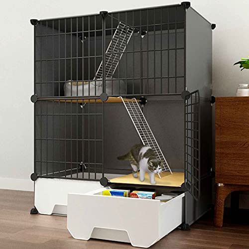 ANSNOW Katzenvilla Für Den Innenbereich Mit Geschlossener Katzentoilette, Laufstall Für Katzen, Katzenkäfig Für Den Innenbereich, Metall Und Abs-Kunststoff, Ultrabreite Plattform, Einfach Zu Montier ANSNOW Katzenvilla Für Den Innenbereich Mit Geschlossener Katzentoilette, Laufstall Für Katzen, Katzenkäfig Für Den Innenbereich, Metall Und Abs-Kunststoff, Ultrabreite Plattform, Einfach Zu Montier von ANSNOW