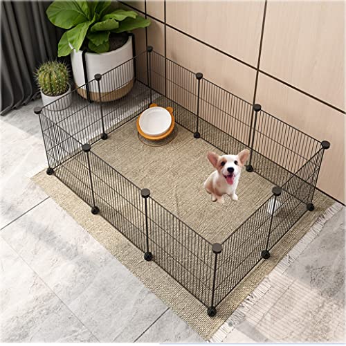 ANSNOW Verschlüsselter Katzenkäfig Mit 6 Fächern, Katzenzaun, Schwarz Und Weiß Optional, Abnehmbarer Metalldraht-Hundekäfig Für Den Innenbereich, Ideal Für Große Sportstätten, Geeignet Für 1–3 Katze von ANSNOW