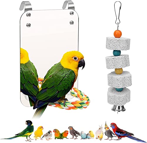 ANUBE 17,8 cm Vogelspiegel mit Seilsitzstange, Vogelspielzeug Schaukel Papagei Schleifstein mit Glocke für Sittiche, Kakadu, Nymphensittiche, Kanarienvögel, 17,8 cm ANUBE 17,8 cm Vogelspiegel mit Seilsitzstange, Vogelspielzeug Schaukel Papagei Schleifstein mit Glocke für Sittiche, Kakadu, Nymphensittiche, Kanarienvögel, 17,8 cm von ANUBE