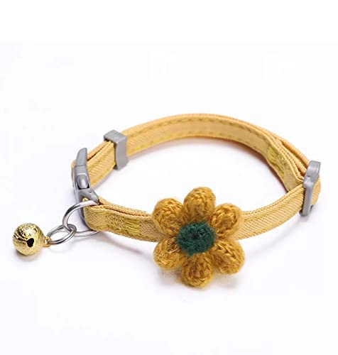 Handgefertigtes Katzenhalsband, Kätzchenhalsband mit sechs Blütenblättern, Blumenhalsbändern, Charms, Hunde- und Katzenhalsband mit Glocken, verstellbare Katzenhalsbänder für Mädchen Handgefertigtes Katzenhalsband, Kätzchenhalsband mit sechs Blütenblättern, Blumenhalsbändern, Charms, Hunde- und Katzenhalsband mit Glocken, verstellbare Katzenhalsbänder für Mädchen von ANUBE