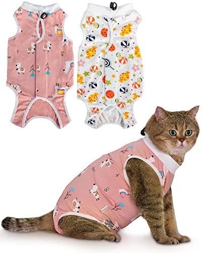 ANWA 2er-Pack Katzenbody Nach Op, Katzenbekleidung E-Halsband Alternative von ANWA