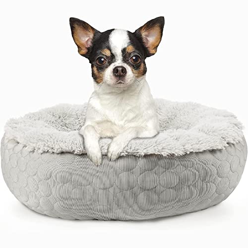 ANWA Hunde-Donut-Bett, beruhigendes Bett, rund, flauschiges Hundebett, für mittelgroße und große Hunde, kühlend, wärmend, weiches Hundekissen, doppelseitig, erhältlich mit warmen und kühlen Seiten, 61 von ANWA