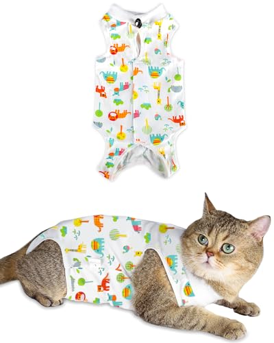 ANWA Katzen-Genesungsanzug – Atmungsaktiver Katzen-Operations-Genesungsanzug, weiblich, Katzen-Einteiler für Katzen nach Operationen, Katzenspay Recovery Suit Weibliche Bauchwunden von ANWA