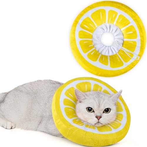 ANWA Verstellbares Katzenkegelhalsband, weich, niedliches Katzen-Donut-Halsband nach Operationen, Kätzchen-Genesungskegel gegen Lecken von ANWA