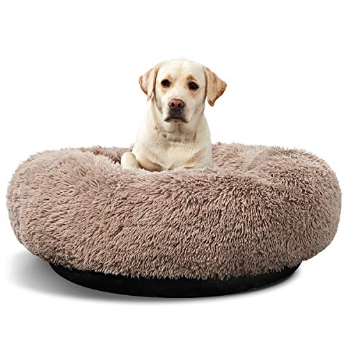 ANWA Waschbar Rundes Hundebett Groß, Donut Hundebett für Große Hunde, weiches Plüsch Hunde Haustierbett von ANWA