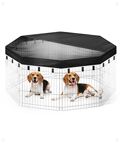 ANZOME Hunde-Laufgitter-Abdeckung, bietet Schatten und Sicherheit für den Innen- und Außenbereich, Hundegehege, passend für alle 61 cm Breiten 8-Panels Haustier-Übungsgehege (Laufstall Nicht im von ANZOME