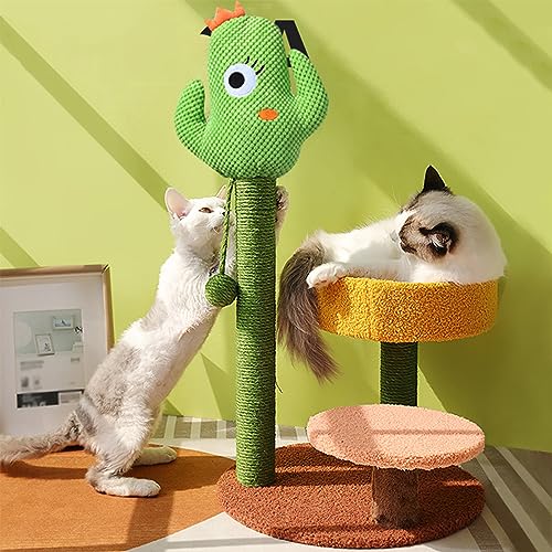 Kratzbaum für Wohnungskatzen, Kätzchenwohnung mit Kratzbäumen und Brett, moderner Katzenmöbel-Aktivitätsturm mit Sitzstange, hängender Ball zum Spielen von ANram