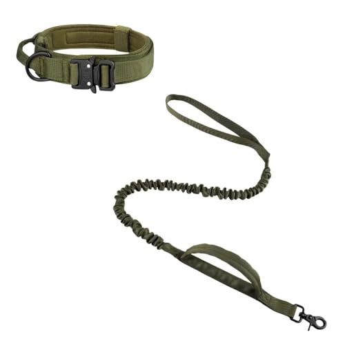 Hundehalsband, Taktisch Verstellbar mit Kontrollgriff, Aus Nylon, Gepolstert, Metallschnalle, Für Mittlere Große Hunde Jagd Training Outdoor, mit Robuste Metallschnalle(#H,L(23-33KG)) von AOBUJDUB