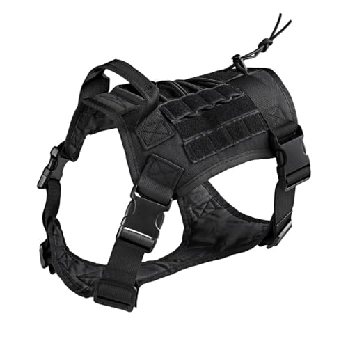 AOBUJDUB Hundehalsband, Taktisch Verstellbar mit Kontrollgriff, Aus Nylon, Gepolstert, Metallschnalle, Für Mittlere Große Hunde Jagd Training Outdoor, mit Robuste Metallschnalle(#N,M(14-23KG)) von AOBUJDUB
