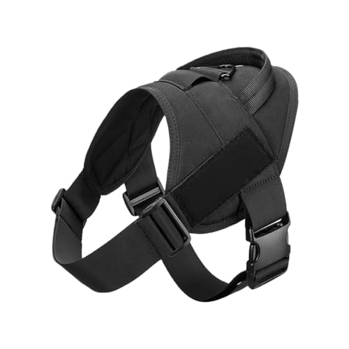 AOBUJDUB Hundehalsband, Taktisch Verstellbar mit Kontrollgriff, Aus Nylon, Gepolstert, Metallschnalle, Für Mittlere Große Hunde Jagd Training Outdoor, mit Robuste Metallschnalle(#Q,M(14-23KG)) von AOBUJDUB