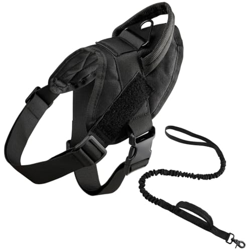 Hundehalsband, Taktisch Verstellbar mit Kontrollgriff, Aus Nylon, Gepolstert, Metallschnalle, Für Mittlere Große Hunde Jagd Training Outdoor, mit Robuste Metallschnalle(#T,XL(33-45KG)) von AOBUJDUB