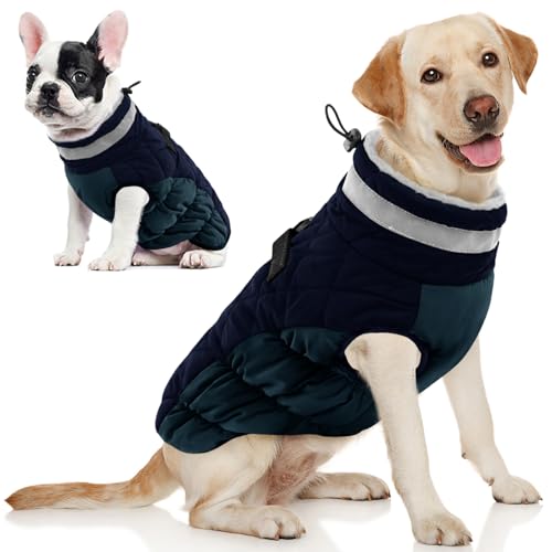 AOFITEE Extra Großer Hundemantel, Warme Hundewinterjacke für Große Hunde, Reflektierende Rollkragen-Hundejacke Fleece-Mantel mit Geschirr, wasserdichte Hunde-Schneejacke für Corgi, Border Collie AOFITEE Extra Großer Hundemantel, Warme Hundewinterjacke für Große Hunde, Reflektierende Rollkragen-Hundejacke Fleece-Mantel mit Geschirr, wasserdichte Hunde-Schneejacke für Corgi, Border Collie von AOFITEE