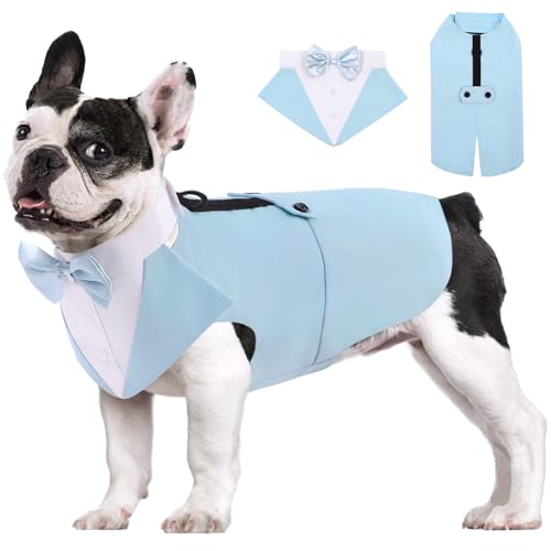 AOFITEE Formal Dog Suit and Bandana Set, Gentle Dogs Wedding Party Suit Bow Tie Shirt, Smoking for Small Dogs Costume Outfit with Detachable Bowtie Collar for Christmas Halloween Dress Up AOFITEE Formal Dog Suit and Bandana Set, Gentle Dogs Wedding Party Suit Bow Tie Shirt, Smoking for Small Dogs Costume Outfit with Detachable Bowtie Collar for Christmas Halloween Dress Up von AOFITEE