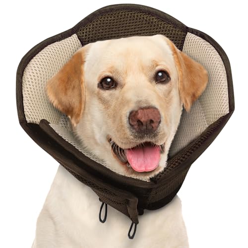 AOFITEE Großer Hundekegel, weiches Hundekegelhalsband, verstellbarer Hundekegel für Hunde nach Operationen, atmungsaktives Netzgewebe, Hundehalsbänder und Kegel, elisabethanisches Halsband für Hunde, von AOFITEE