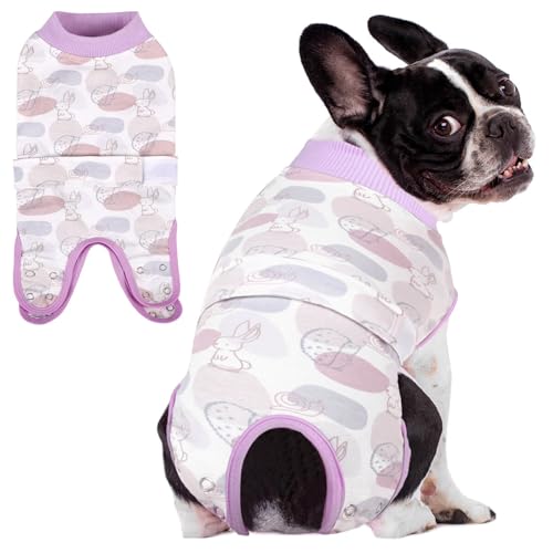 AOFITEE Hund Genesungsanzug, Hund chirurgischer Genesungsanzug für Hündinnen und männliche Hunde, Anti Lecken Hund chirurgisches Shirt mit Pinkelloch, Kaninchen S von AOFITEE