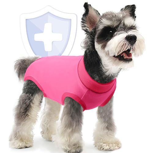 AOFITEE Hunde-Genesungsanzug, Hunde-chirurgischer Genesungsanzug für Hündinnen nach Operationen, atmungsaktiver Hunde-Einteiler für chirurgische Bauchwunden, Hundekegel E-Halsband Alternative für männliche weibliche Anti-Lecken von AOFITEE