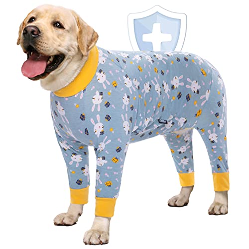 AOFITEE Hunde-Genesungsanzug nach Operationen, Hunde-Einteiler, chirurgisches Genesungsshirt für Bauchwunden, Kaninchen-Druck, Hunde-Pyjama Body für mittelgroße und große Hunde, Kegel-Alternative, von AOFITEE