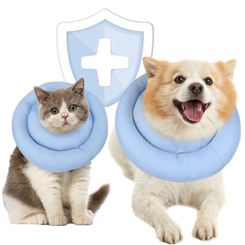 AOFITEE Hunde-Kegelhalsband, weich, schützend, für Hunde, Haustierhals, Donut, E-Halsband nach Operationen, bequem, wasserabweisend, verstellbar, mittelgroße Hunde, Anti-Lecken von AOFITEE