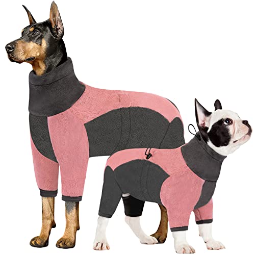 AOFITEE Hunde-Wintermantel, warmer Pullover, Hundepullover, Jacken, weiches Ganzkörper-Fleece, Rollkragen, winddichter Hunde-Einteiler für kleine, mittelgroße und große Hunde von AOFITEE