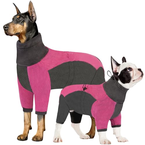 AOFITEE Hunde-Wintermantel, warmer Pullover, Hunde-Fleece-Schlafanzug, weicher Ganzkörper-Hundepullover Jacken für kaltes Wetter, Rollkragen, winddichter Hunde-Einteiler für kleine, mittelgroße und von AOFITEE