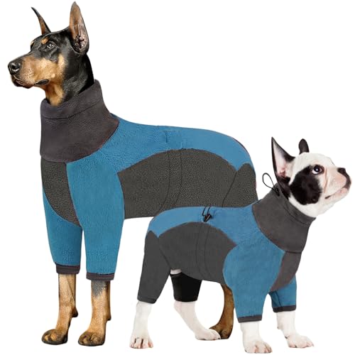 AOFITEE Hunde-Wintermantel, warmer Pullover, Hunde-Fleece-Schlafanzug, weicher Ganzkörper-Hundepullover Jacken für kaltes Wetter, Rollkragen, winddichter Hunde-Einteiler für kleine, mittelgroße und von AOFITEE