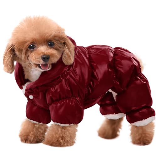 AOFITEE Hunde-Wintermantel, wasserdichte Hundejacke, Ganzkörper-Hunde-Wintermantel, Schneeanzug, winddichter Welpenpufferjacke, Schneeanzug mit Beinen, Haustier-Fleeceweste, Mäntel für kleine Hunde AOFITEE Hunde-Wintermantel, wasserdichte Hundejacke, Ganzkörper-Hunde-Wintermantel, Schneeanzug, winddichter Welpenpufferjacke, Schneeanzug mit Beinen, Haustier-Fleeceweste, Mäntel für kleine Hunde von AOFITEE