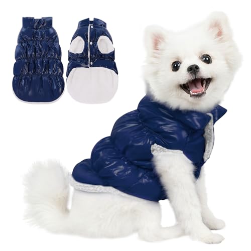 AOFITEE Hunde-Wintermantel, wasserdichte Hundejacke, warmer Mantel für kleine Hunde, Fleece-Hundepufferjacke, winddichter Haustier-Schneeanzug, gemütliche Schneejacken, Fleece-Weste mit von AOFITEE