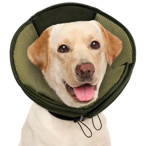 AOFITEE Hundekegel - Verstellbarer, extra großer Kegel für Hunde nach Operationen, atmungsaktiv, weiches Kegel-Hundehalsband gegen Lecken von Wunden, Haustier-Elisabethanisches Halsband für große AOFITEE Hundekegel - Verstellbarer, extra großer Kegel für Hunde nach Operationen, atmungsaktiv, weiches Kegel-Hundehalsband gegen Lecken von Wunden, Haustier-Elisabethanisches Halsband für große von AOFITEE