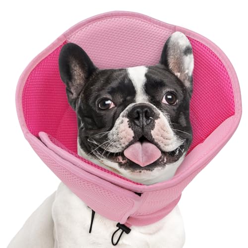 AOFITEE Hundekegel - Verstellbarer Kegel für Hunde nach Operationen, atmungsaktives weiches Kegel-Hundehalsband gegen Lecken von Wunden, Haustier-Elisabethanisches Halsband für kleine Hunde, Rosa AOFITEE Hundekegel - Verstellbarer Kegel für Hunde nach Operationen, atmungsaktives weiches Kegel-Hundehalsband gegen Lecken von Wunden, Haustier-Elisabethanisches Halsband für kleine Hunde, Rosa von AOFITEE