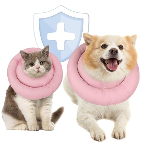 AOFITEE Hundekegelhalsband, weich, schützendes Hundehalsband, Haustierhalsband, Donut, E-Halsband nach Operationen, bequem, wasserabweisend, verstellbar, mittelgroße Hunde, Anti-Lecken von AOFITEE