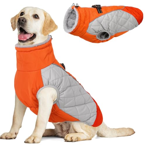 AOFITEE Hundemantel, Hunde-Winterjacke, reflektierende Hundejacke mit integriertem Geschirr und Fleece gefüttert, wasserdichte Haustier-Winterjacke, Pufferjacke für kleine, mittelgroße und große AOFITEE Hundemantel, Hunde-Winterjacke, reflektierende Hundejacke mit integriertem Geschirr und Fleece gefüttert, wasserdichte Haustier-Winterjacke, Pufferjacke für kleine, mittelgroße und große von AOFITEE