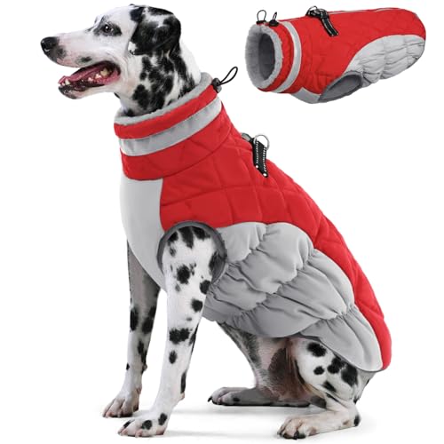 AOFITEE Hundemantel für extra große Hunde, Warme Rollkragen-Hundewinterjacke mit Eingebautem Geschirr, Wasserdichter Hundekissenmantel für Große Hunde, Hundemantel Warmer Schneeanzug AOFITEE Hundemantel für extra große Hunde, Warme Rollkragen-Hundewinterjacke mit Eingebautem Geschirr, Wasserdichter Hundekissenmantel für Große Hunde, Hundemantel Warmer Schneeanzug von AOFITEE