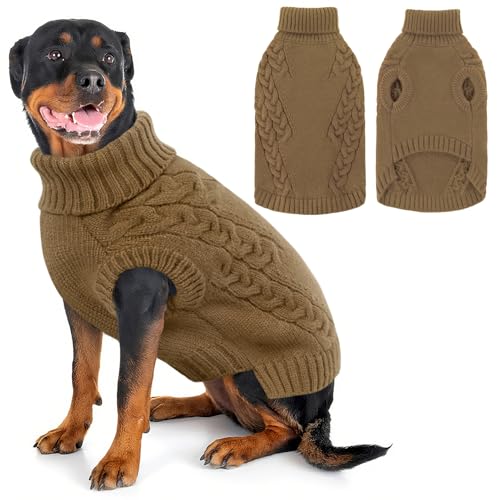 AOFITEE Hundepullover, Hundepullover für extra große Hunde, männlich und weiblich, Thanksgiving-Hundepullover, Kintwear, warmer Rollkragen, solide Winterkleidung für Pitbull, Labrador, Labrador von AOFITEE