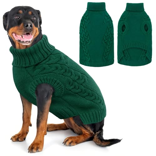 AOFITEE Hundepullover, Hundepullover für extra große Hunde, männlich und weiblich, Thanksgiving-Hundepullover, Kintwear, warmer Rollkragen, solide Winterkleidung für Pitbull, Labrador, Labrador von AOFITEE