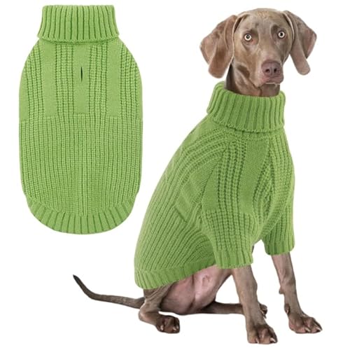 AOFITEE Hundepullover, Hundepullover für große Hunde, Jungen und Mädchen, warmer Rollkragenpullover, Weihnachtspullover, weicher Haustierpullover mit Loch für Geschirr, gestricktes Sweatshirt für von AOFITEE