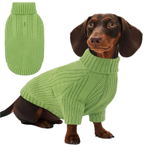 AOFITEE Hundepullover, Hundepullover für mittelgroße Hunde, Jungen, Mädchen, warmer Rollkragenpullover, Weihnachtspullover, weicher Haustierpullover mit Loch für Geschirr, Strick-Sweatshirt für von AOFITEE