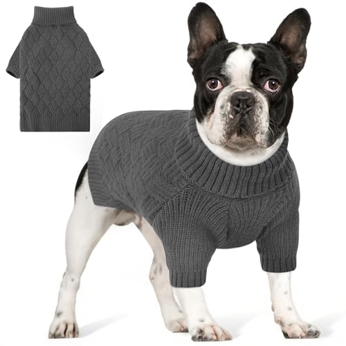 AOFITEE Hundepullover Kleine Hunde, Winter Warmer Strickpullover Rollkragen Hunde Pullover, Sweater für Hund Weihnachtspullover Hund mit Beinen, Welpen Pullover für Chihuahua, Französische Bulldogge von AOFITEE