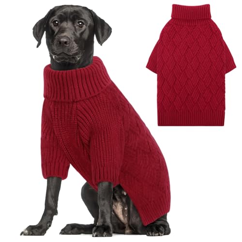 AOFITEE Hundepullover für Große Hunde, Warmer Rollkragen Hund Weihnachtspullover XXL Strickpullover, Winter Hunde Pullover Hundepulli GroBe Hund Christmas Sweater, Fleece Windhund Pullover AOFITEE Hundepullover für Große Hunde, Warmer Rollkragen Hund Weihnachtspullover XXL Strickpullover, Winter Hunde Pullover Hundepulli GroBe Hund Christmas Sweater, Fleece Windhund Pullover von AOFITEE